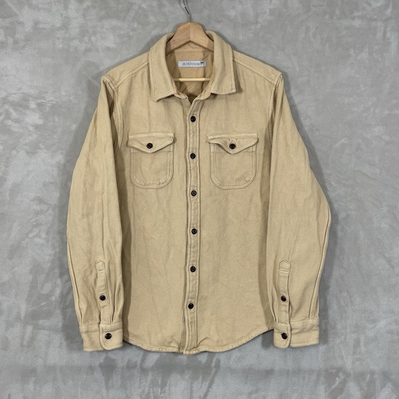 Outerknown Other - Outerknown Blanket Shirt Men's Medium Tan Heavy Flannel Cotton Button Up Casual